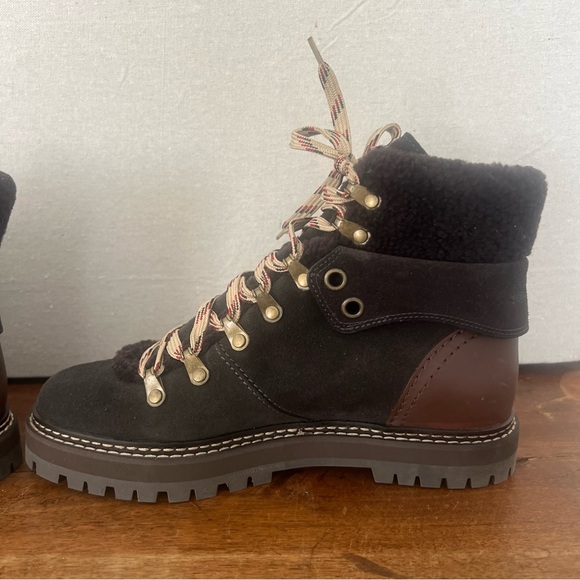 NWOT See By Chloe Women's Eileen Walk Lace Up Hiker Boots-Size 39 - Picture 6 of 11